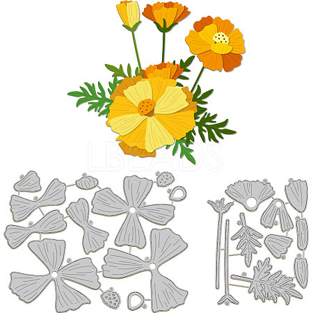 Flower Carbon Steel Cutting Dies Stencils DIY-WH0309-1387-1