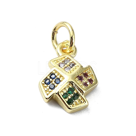 Brass Micro Pave Colorful Cubic Zirconia Pendants KK-H475-16G-01-1