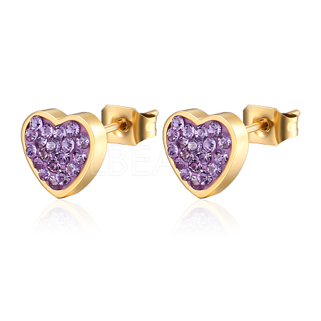 Stainless Steel Heart Stud Earrings for Women IO4754-1-1