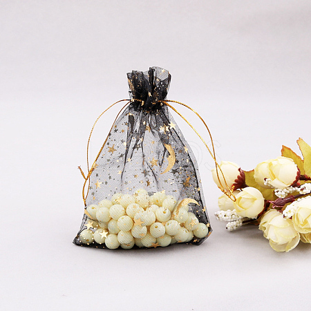 Rectangle Organza Drawstring Bags CON-PW0001-056B-08-1