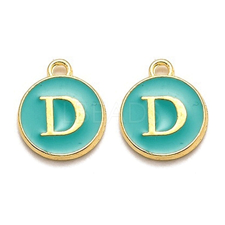 Golden Plated Alloy Enamel Charms X-ENAM-Q437-15D-1