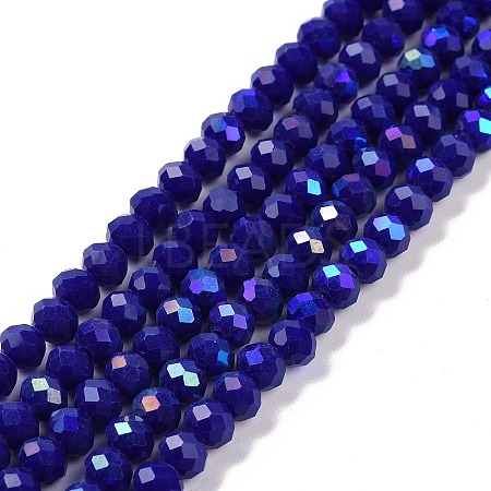 Electroplate Opaque Solid Color Glass Beads Strands LS-EGLA-A034-P3mm-L12-1