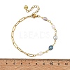 Natural Pearl Rice Beaded Chain Bracelets with 304 Stainless Steel Paperclip Chains BJEW-JB14234-01-4