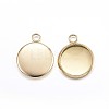 Ion Plating(IP) 304 Stainless Steel Pendant Cabochon Settings LS-STAS-G127-13-10mm-G-1
