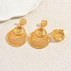 Alloy Hollow Round Stud Earrings & Cuff Rings Sets for Women FF3936-1