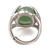 Oval Natural Green Aventurine Finger Ring G-Q184-06C-P-3