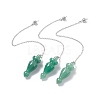 Mixed Natural & Synthetic Gemstone Pointed Dowsing Pendulums AJEW-B020-03P-2