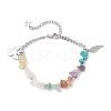 Natural & Synthetic Mixed Gemstone Chip Beaded Bracelets BJEW-JB12532-02-2