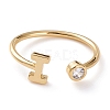 Brass Micro Pave Clear Cubic Zirconia Cuff Rings RJEW-J074-01G-I-1
