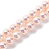 UV Plating Pearlized Glass Pearl Beads Strands GLAA-F128-01A-T09-1