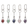 304 Stainless Steel Chain Pouch Natural Gemstone Pendant Decorations HJEW-JM01889-01-1