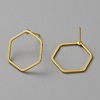 Golden Brass Hollow Geometry Stud Earrings EJEW-WH0012-127C-2