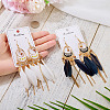 2Pairs 2 Colors Feather Chandelier Earrings EJEW-TA0001-81D-5