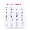 304 Stainless Steel Greek Alphabet Stud Earrings STAS-D007-07P-22-3