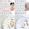 6 Sheets 6 Styles Tulip Pattern Self Adhesive PET Nail Art Stickers Decals MRMJ-SP0001-20-7