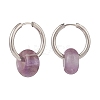 Natural Sodalite & Rose Quartz & Tiger Eye & Amethyst & Obsidian Bead Huggie Hoop Earrings EJEW-JE05092-5