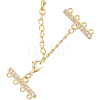 Beebeecraft 2 Sets Brass Micro Pave Clear Cubic Zirconia Chain Extender KK-BBC0012-49-1