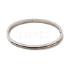 Egg Shaped 201 Stainless Steel Grooved Hinged Bangles STAS-G306-01P-2