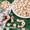 Olycraft 140Pcs 6 Styles Natural Wood European Beads WOOD-OC0003-58-4