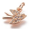 Brass Micro Pave Clear Cubic Zirconia Charms ZIRC-C020-48-3