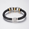 Braided Leather Cord Bracelets BJEW-H560-21-3