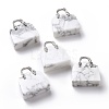 Natural Howlite Brass Pendants KK-E274-01P-025-4