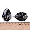 Natural Black Onyx(Dyed & Heated) Big Pendants KK-F868-30P-01-3