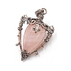 Natural Rose Quartz Point Pendulum Pendants PW-WG89713-02-1