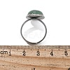 Half Round Natural Green Aventurine Finger Rings X-RJEW-M062-01P-21-3