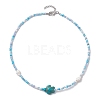 Summer Beach Sea Turtle Dyed Synthetic Turquoise & Glass Seed Beads Beaded Necklaces for Women NJEW-JN05081-01-4