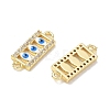 Brass Micro Pave Clear Cubic Zirconia Connector Charms CU-CBA6305-11G-3