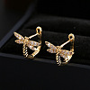 Brass Micro Pave Cubic Zirconia Dragonfly Hoop Earrings for Women WG01AB9-01-2