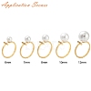 Brass Micro Clear Cubic Zirconia Cuff Finger Rings Setting KK-T056-52G-NF-4
