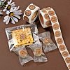 8 Rolls 4 Style Bake Theme Self-Adhesive Kraft Paper Stickers DIY-LS0003-42-6