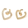 Brass Micro Pave Cubic Zirconia Stud Earring EJEW-H103-24G-2