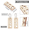 Rectangle Wooden Knitting Needle Gauge Pendants WOOD-NB0002-39-2
