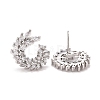 Brass Micro Pave Clear Cubic Zirconia Stud Earrings EJEW-L224-46P-2