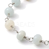 Natural Amazonite Rondelle Beads Link Bracelets for Women BJEW-JB10262-02-3