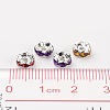 Brass Acrylic Rhinestone Spacer Beads X-RSB6mm-4
