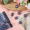 8Pcs Brass Rhinestone Cufflinks BUTT-GL0001-07A-5