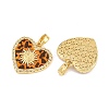 Brass Micro Pave Clear Cubic Zirconia Pendants CU-CBA415D-11G-03-2