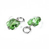 Faceted Transparent Glass Charms GLAA-T024-06G-3