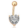 Brass Cubic Zirconia Belly Rings WGBA42D-02-2