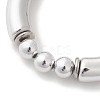 3Pcs Round & Curved Tube CCB Plastic Stretch Bracelets BJEW-JB12999-4