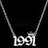 Crown Birth Year 201 Stainless Steel Pendant Necklaces for Women FS-WG4E8F2-52-1