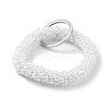 Glass Beaded Bracelet Wrist Keychain AJEW-Z018-01H-1