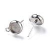 Non-Tarnish 304 Stainless Steel Stud Earring Settings STAS-I161-01B-P-2