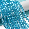 Electroplate Glass Beads Strands EGLA-Q118-6mm-B05-4