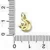 Moon Theme Brass Micro Pave Clear Cubic Zirconia Charms KK-H475-57G-05-3