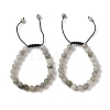 8mm Round Natural Labradorite Braided Bead Bracelets BJEW-C067-01B-14-1